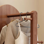 Scandinavian Solid Wood Hall Tree with Mirror & Open Storage