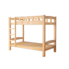 Scandinavian Solid Wood Kids Bunk Bed with Hand-Drawn Stars & Guardrails