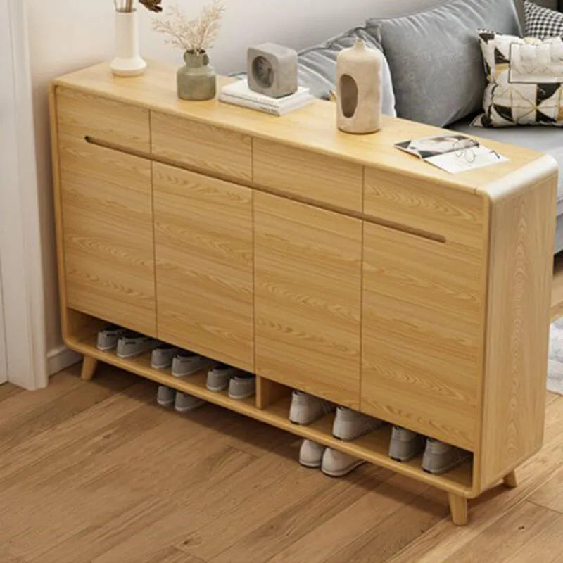 Scandinavian Solid Wood Shoe Cabinet with Drawers and Doors Secondary image