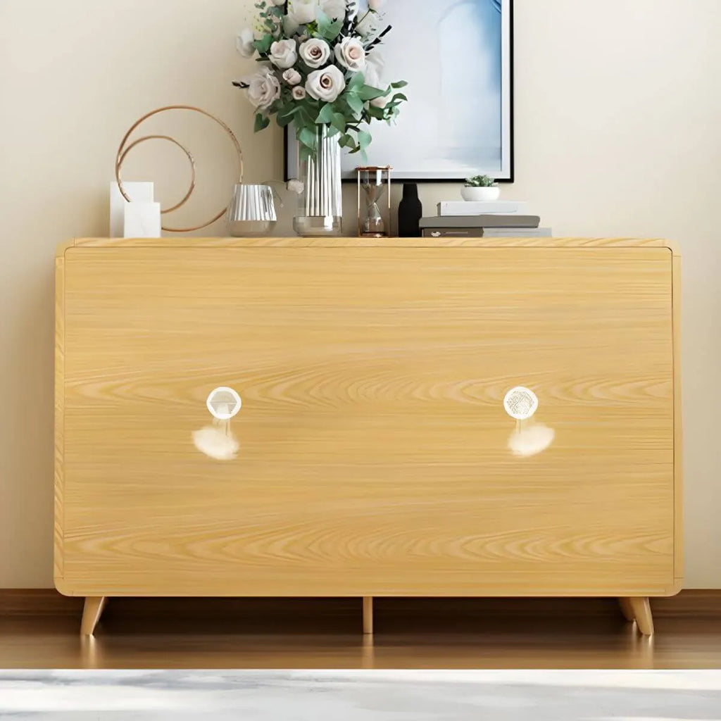 Scandinavian Solid Wood Shoe Cabinet with Drawers and Doors