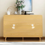Scandinavian Solid Wood Shoe Cabinet with Drawers and Doors