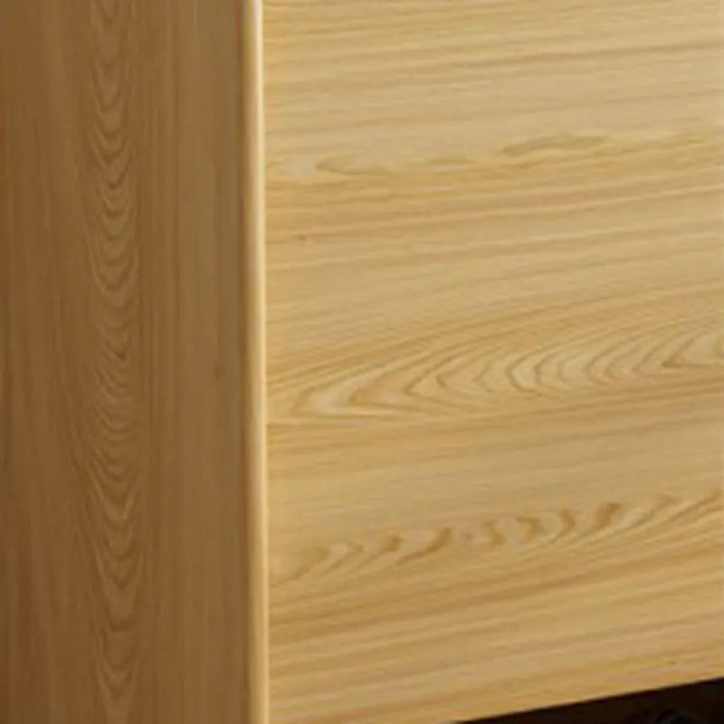 Scandinavian Solid Wood Shoe Cabinet with Drawers and Doors
