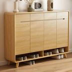 Scandinavian Solid Wood Shoe Cabinet with Drawers and Doors