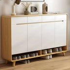 Scandinavian Solid Wood Shoe Cabinet with Drawers and Doors