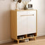 Scandinavian Solid Wood Shoe Cabinet with Drawers and Doors