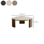 Scandinavian Travertine Top Hexagon Coffee Table with Wood Base Dimensions