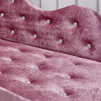 Scandinavian Tufted Velvet Chaise Lounge with Rolled Arm