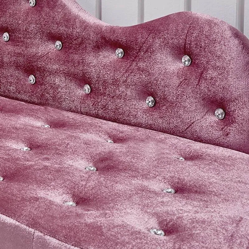 Scandinavian Tufted Velvet Chaise Lounge with Rolled Arm