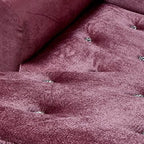 Scandinavian Tufted Velvet Chaise Lounge with Rolled Arm