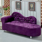 Scandinavian Tufted Velvet Chaise Lounge with Rolled Arm