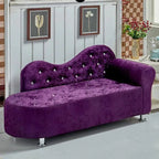 Scandinavian Tufted Velvet Chaise Lounge with Rolled Arm