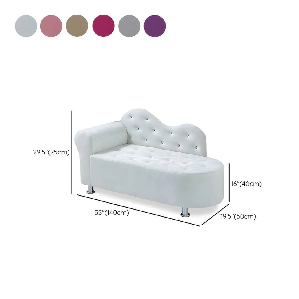 Scandinavian Tufted Velvet Chaise Lounge with Rolled Arm Dimensions