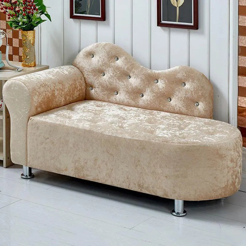 Scandinavian Tufted Velvet Chaise Lounge with Rolled Arm Main Product Image Image principale du produit