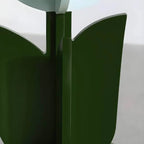 Scandinavian Tulip-Shaped Wood and Glass Side Table Set