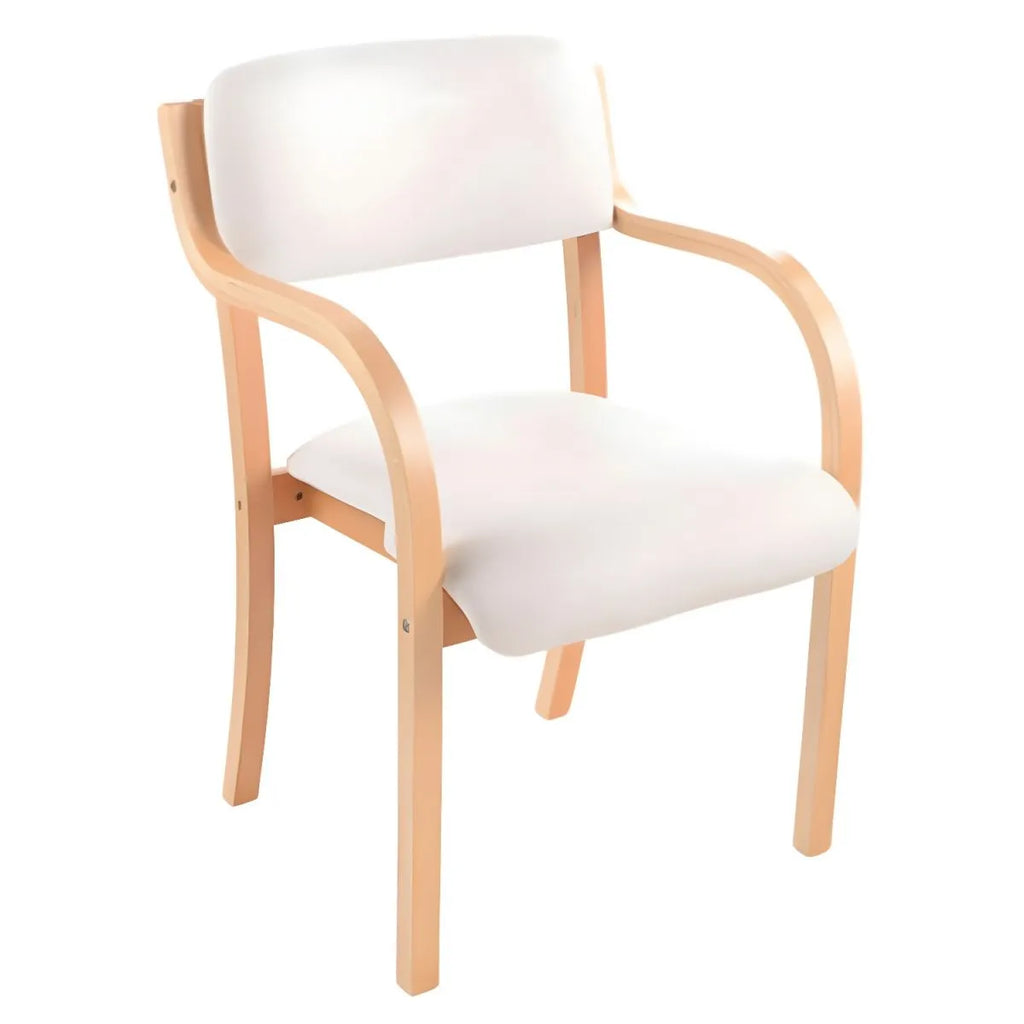 Scandinavian Upholstered Arm Chair with Solid Birch Legs