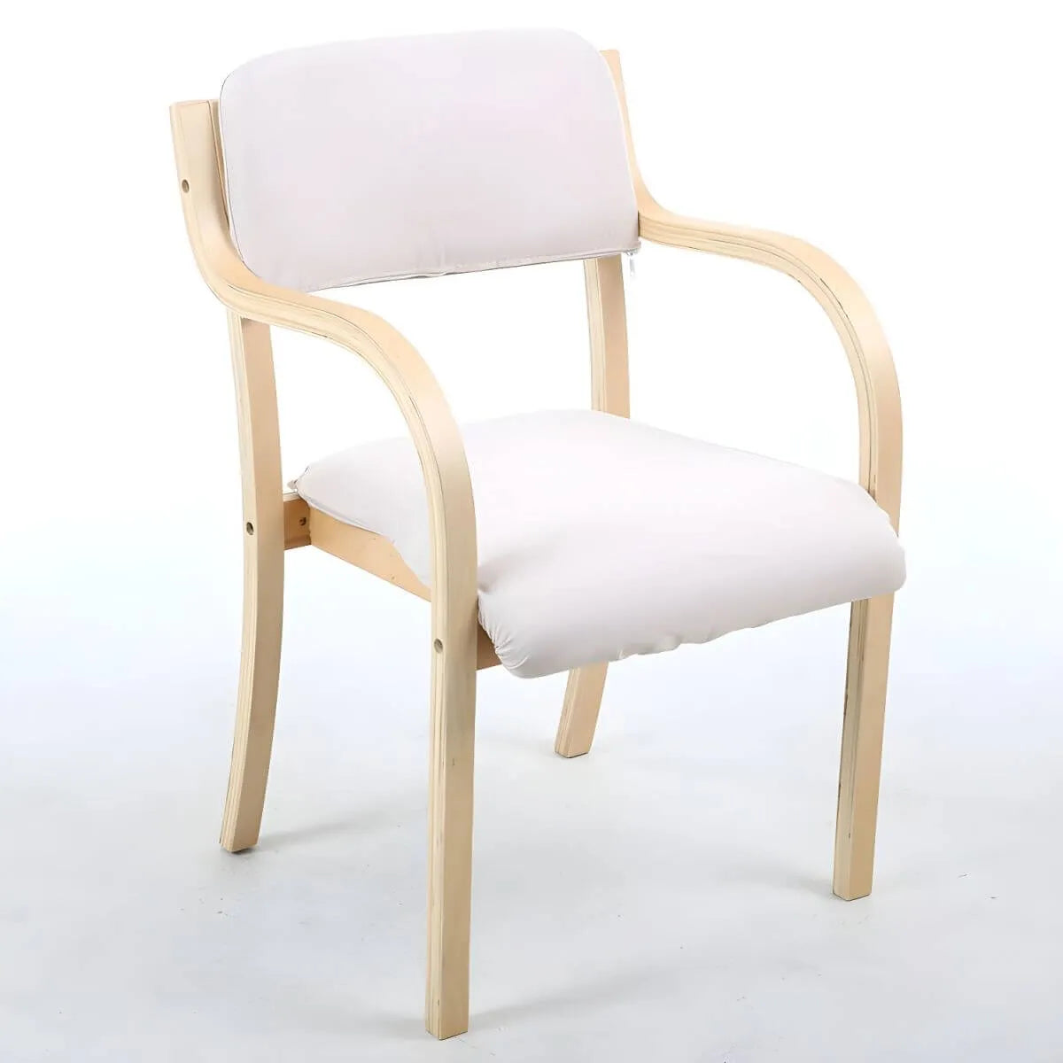 Scandinavian Upholstered Arm Chair with Solid Birch Legs