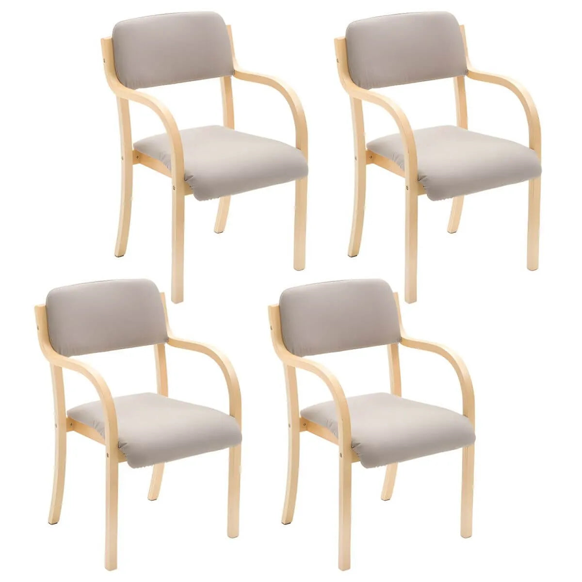Scandinavian Upholstered Arm Chair with Solid Birch Legs