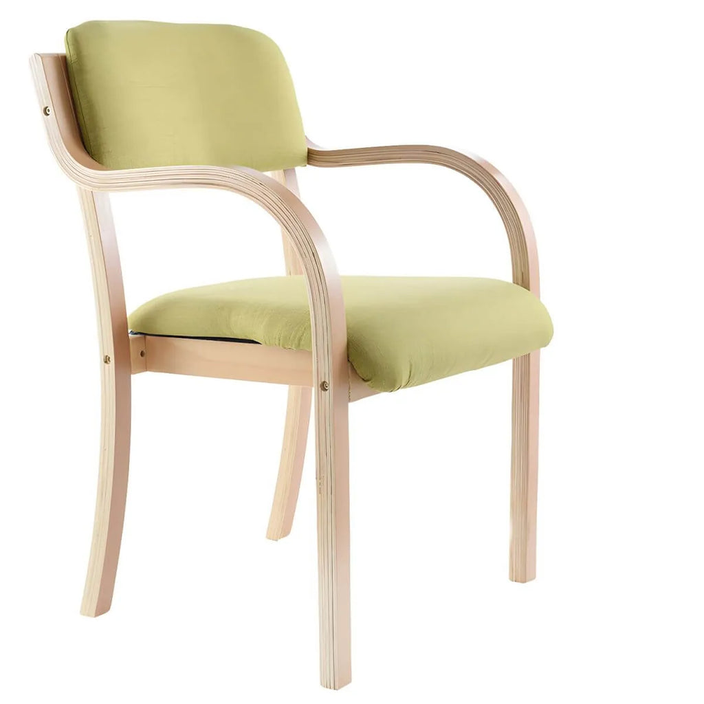 Scandinavian Upholstered Arm Chair with Solid Birch Legs