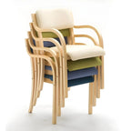 Scandinavian Upholstered Arm Chair with Solid Birch Legs
