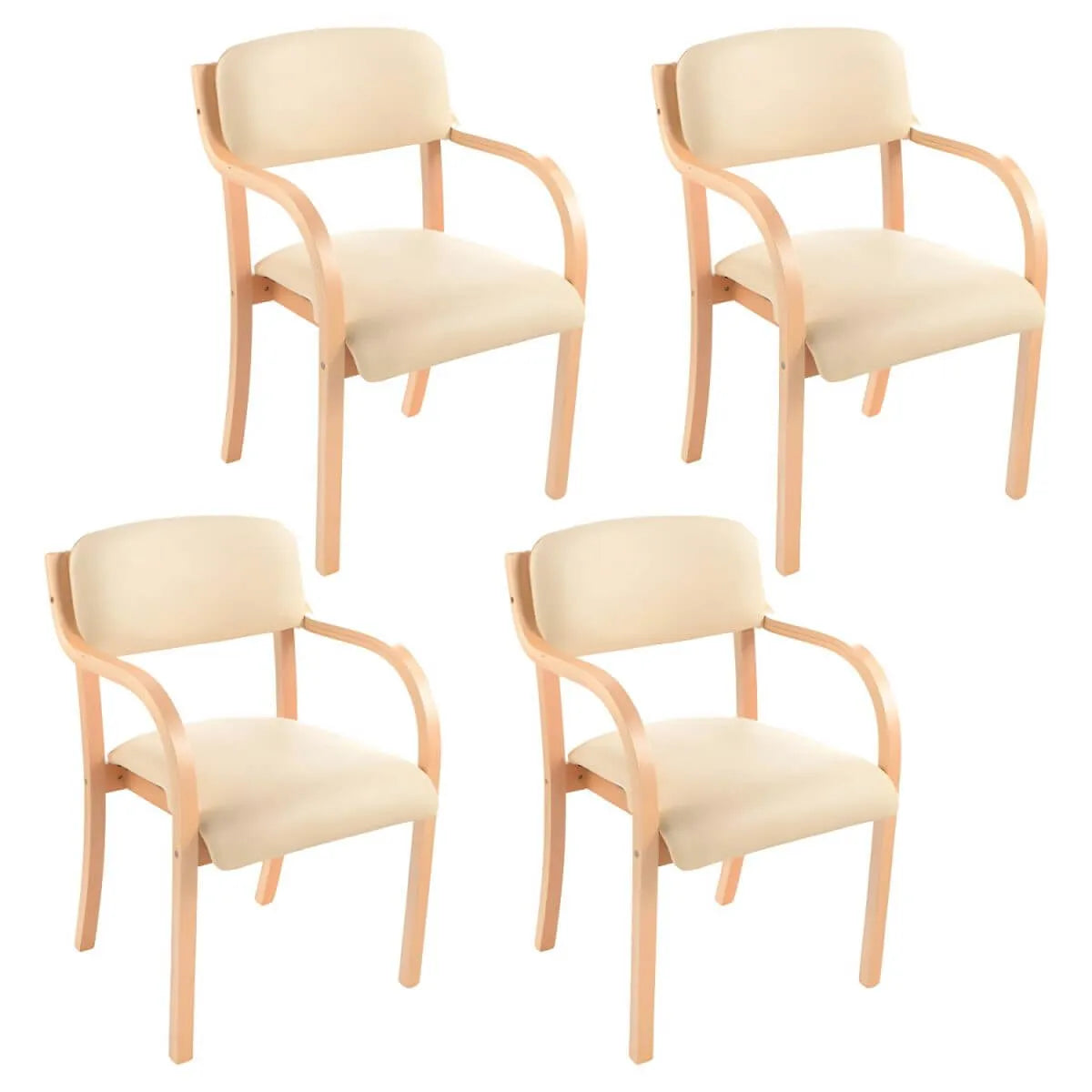 Scandinavian Upholstered Arm Chair with Solid Birch Legs
