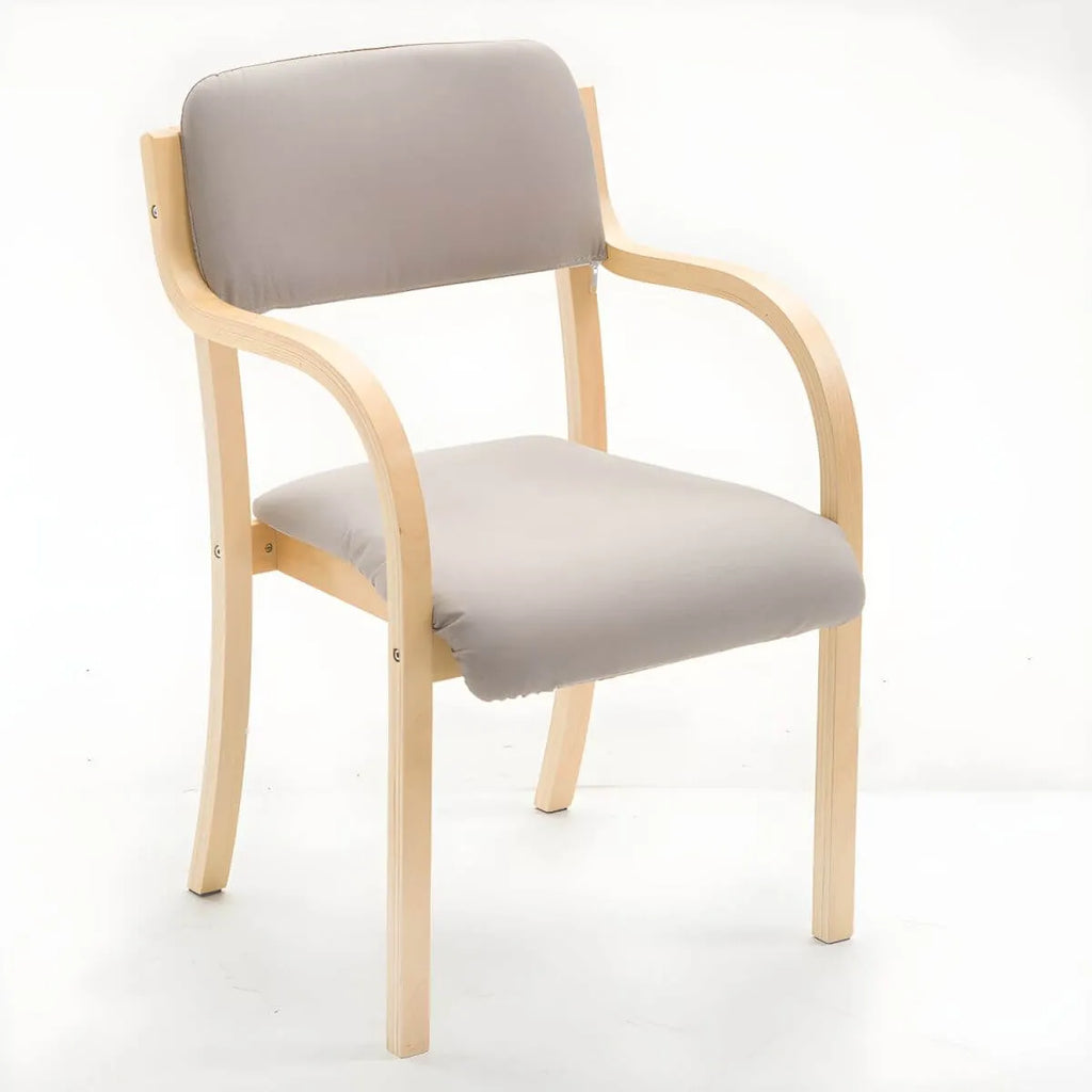Scandinavian Upholstered Arm Chair with Solid Birch Legs