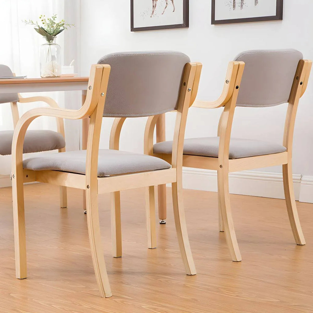 Scandinavian Upholstered Arm Chair with Solid Birch Legs