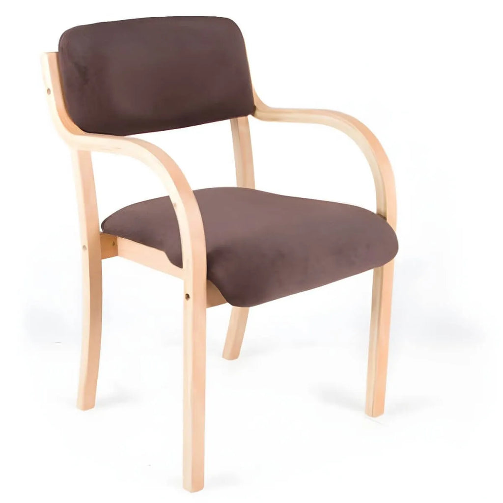 Scandinavian Upholstered Arm Chair with Solid Birch Legs