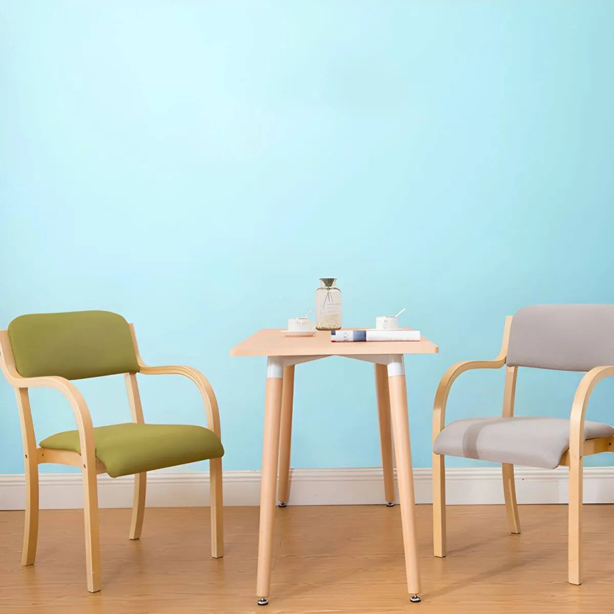 Scandinavian Upholstered Arm Chair with Solid Birch Legs