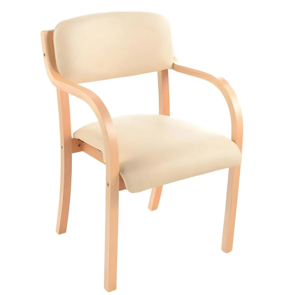 Scandinavian Upholstered Arm Chair with Solid Birch Legs