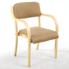 Scandinavian Upholstered Arm Chair with Solid Birch Legs