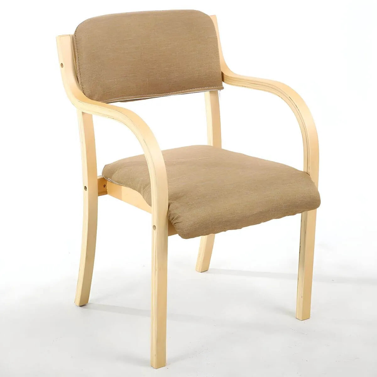 Scandinavian Upholstered Arm Chair with Solid Birch Legs