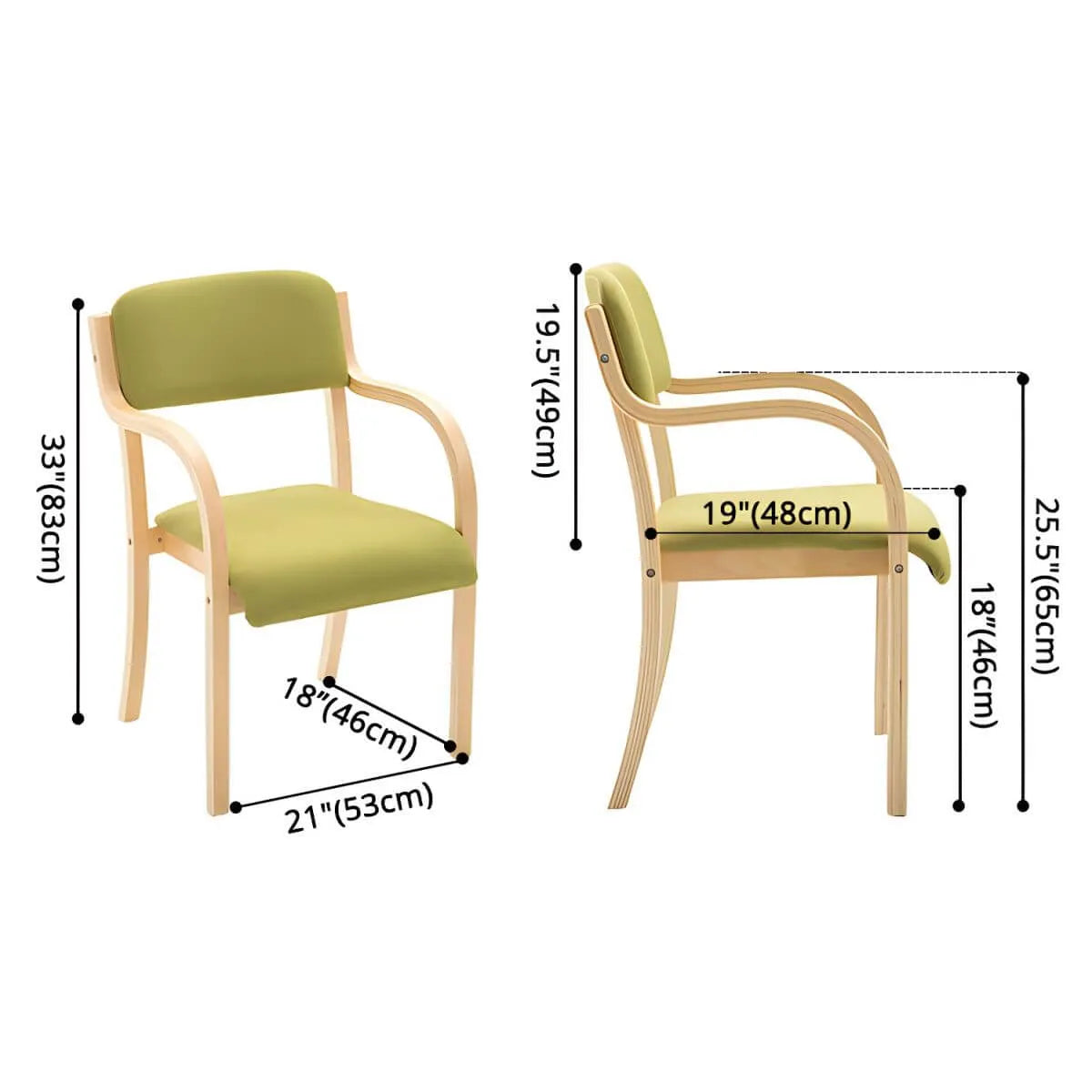 Scandinavian Upholstered Arm Chair with Solid Birch Legs