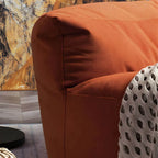 Scandinavian Velvet Slipcovered Armless Accent Chair with Ottoman Option