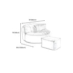 Scandinavian Velvet Slipcovered Armless Accent Chair with Ottoman Option Dimensions
