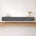 Scandinavian Wall-Mounted TV Stand with Drawers in White & Grey