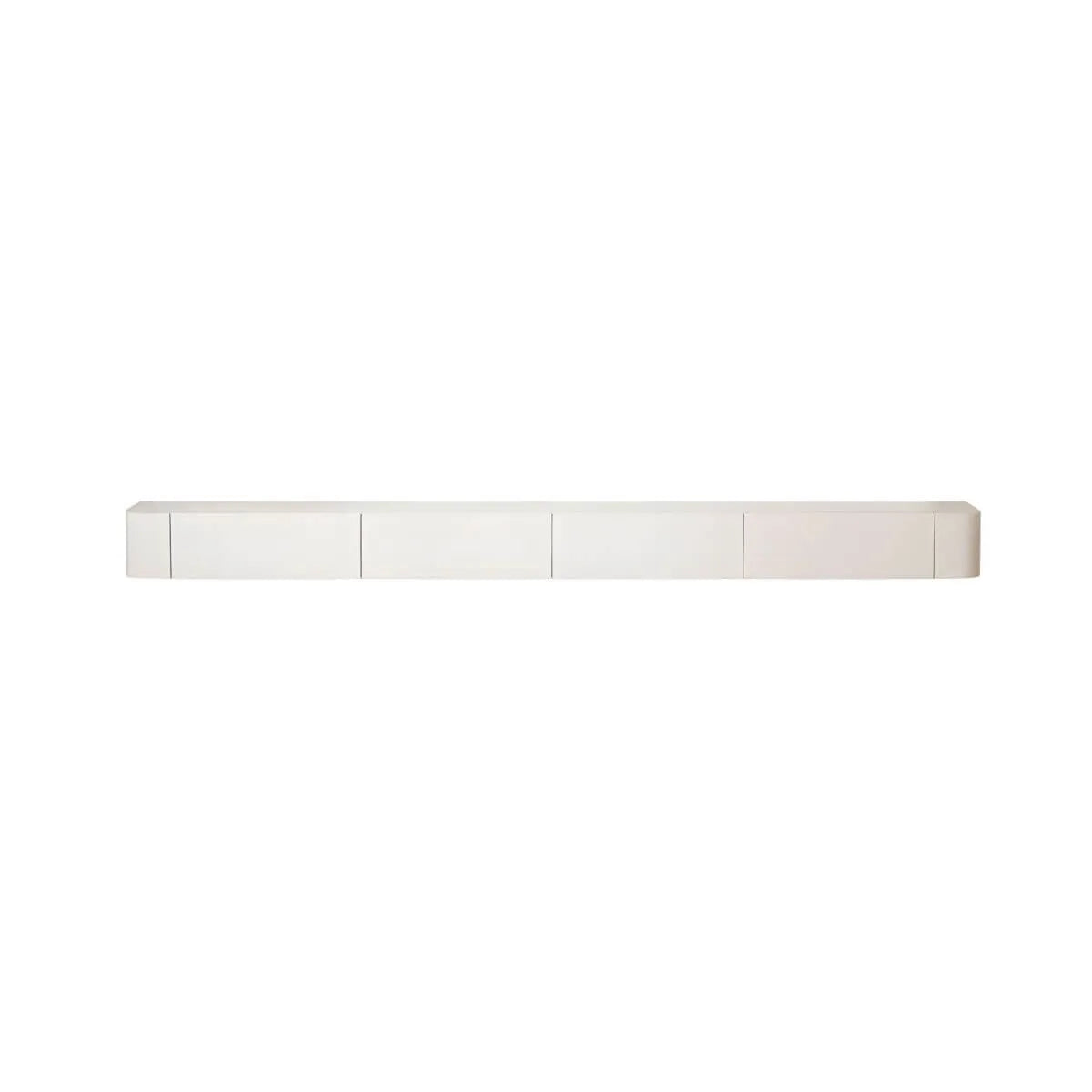 Scandinavian Wall-Mounted TV Stand with Drawers in White & Grey