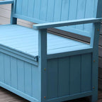 Scandinavian Waterproof Garden Bench with Storage and Curved Back