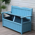 Scandinavian Waterproof Garden Bench with Storage and Curved Back