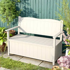 Scandinavian Waterproof Garden Bench with Storage and Curved Back Main Product Image