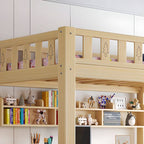 Scandinavian Wood Kids Loft Bed With Desk & Mattress