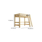 Scandinavian Wood Kids Loft Bed With Desk & Mattress Dimensions