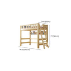 Scandinavian Wood Kids Loft Bed With Desk & Mattress Dimensions