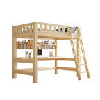 Scandinavian Wood Kids Loft Bed With Desk & Mattress Main Product Image