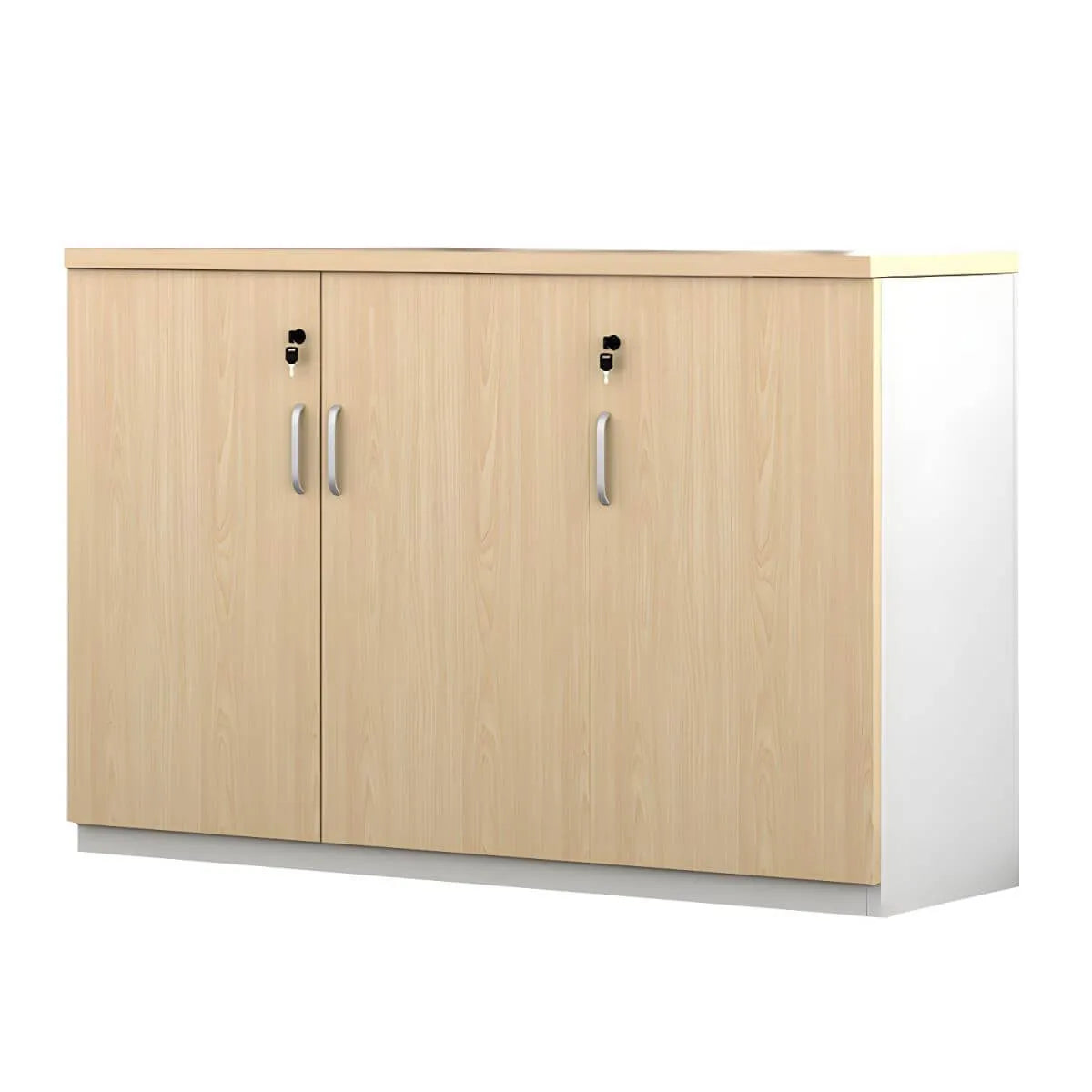 Scandinavian Wood Lateral File Cabinet With Locking Storage