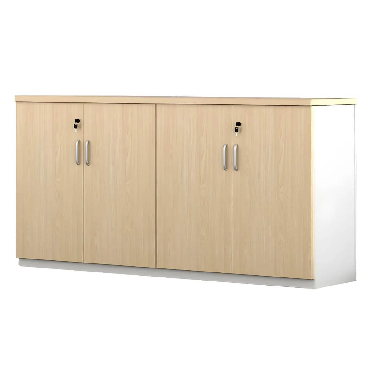 Scandinavian Wood Lateral File Cabinet With Locking Storage