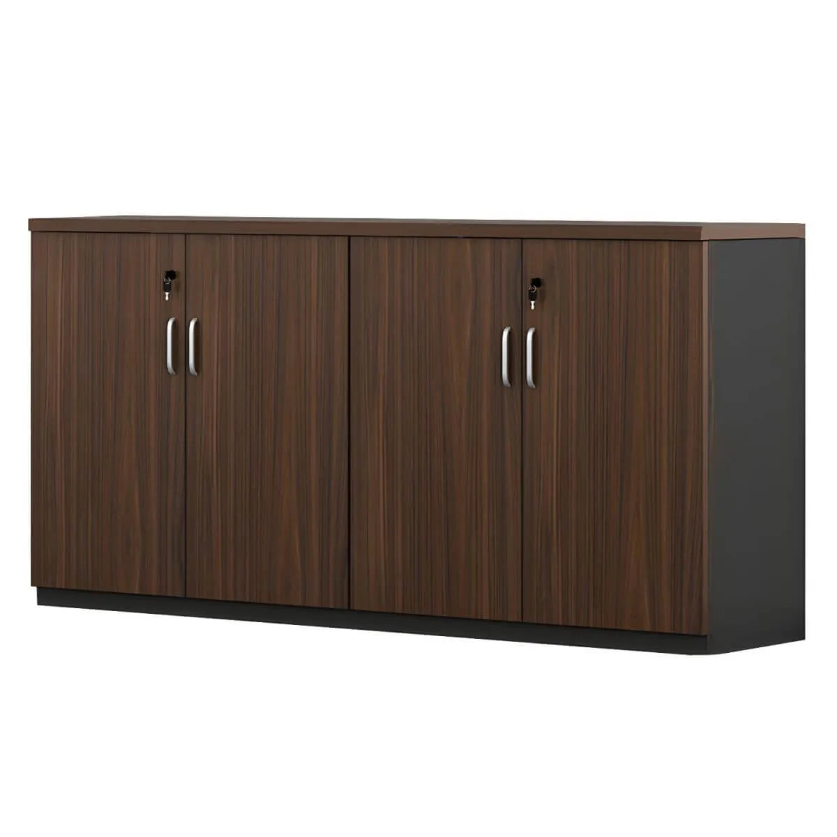 Scandinavian Wood Lateral File Cabinet With Locking Storage