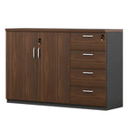 Scandinavian Wood Lateral File Cabinet With Locking Storage
