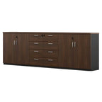 Scandinavian Wood Lateral File Cabinet With Locking Storage