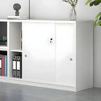 Scandinavian Wood Lateral Storage Cabinet With Sliding Doors