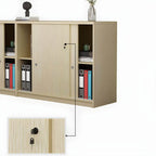 Scandinavian Wood Lateral Storage Cabinet With Sliding Doors
